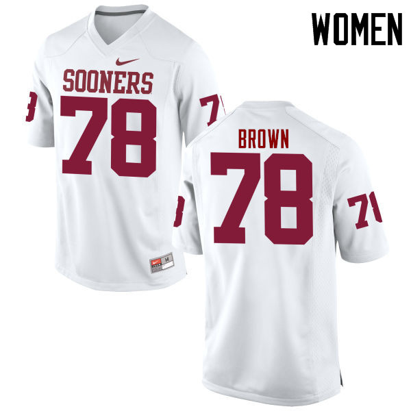 Women Oklahoma Sooners #78 Orlando Brown College Football Jerseys Game-White